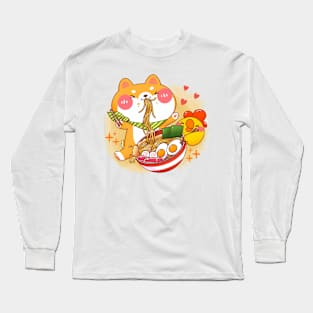 Cute Shiba Inu Ramen Long Sleeve T-Shirt